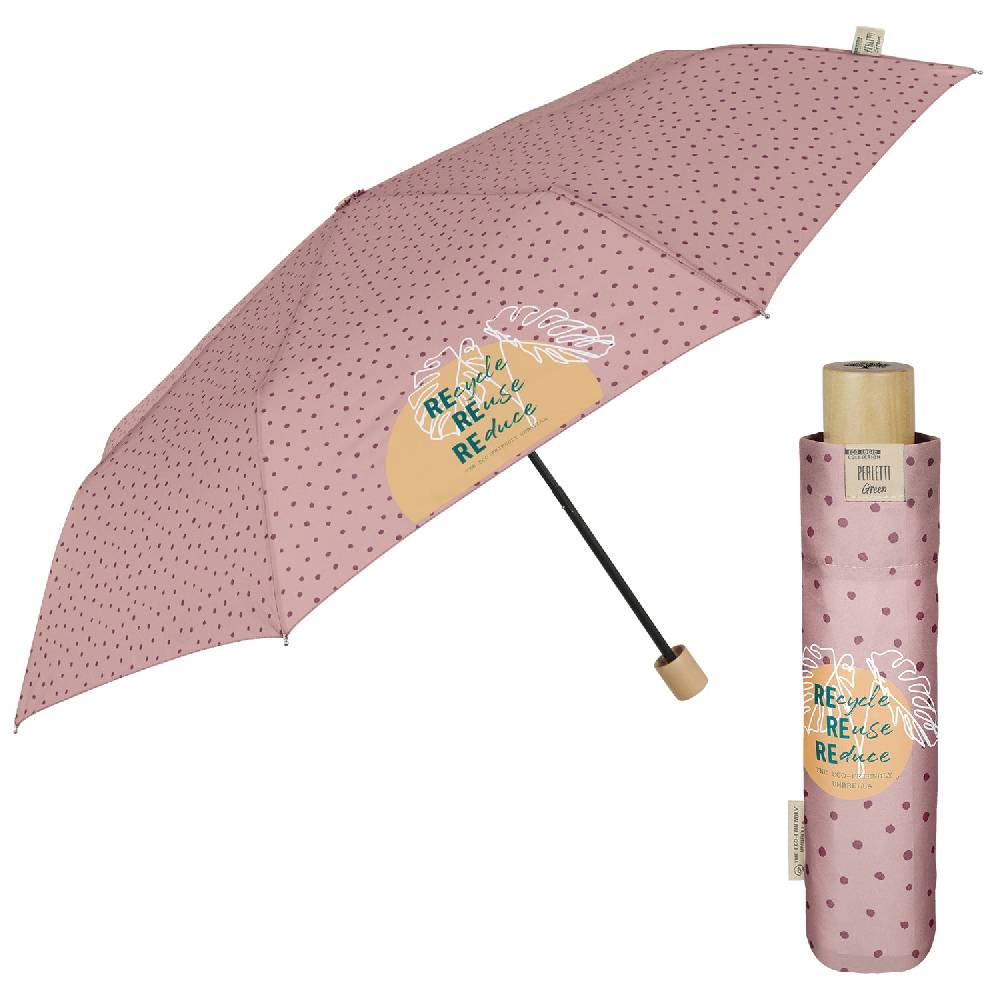 Perletti Ombrello Green Eco Friendly Manuale a Pois Vendita Economica