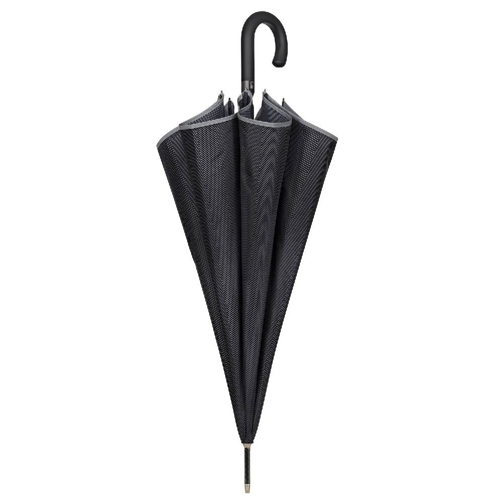 Perletti Ombrello Nero Bordo Catarifrangente Travel Saldi Di Fabbrica