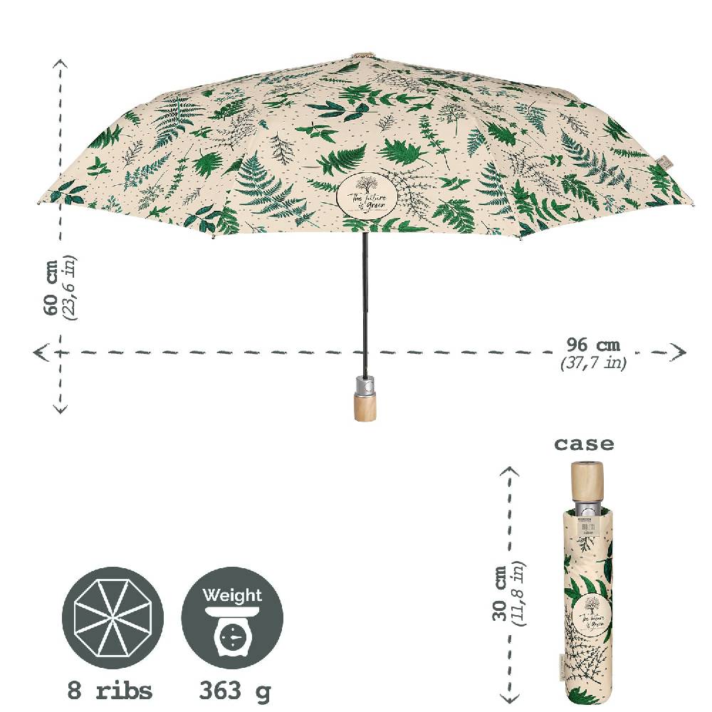 Perletti Ombrello Green Pieghevole Beige Qualità