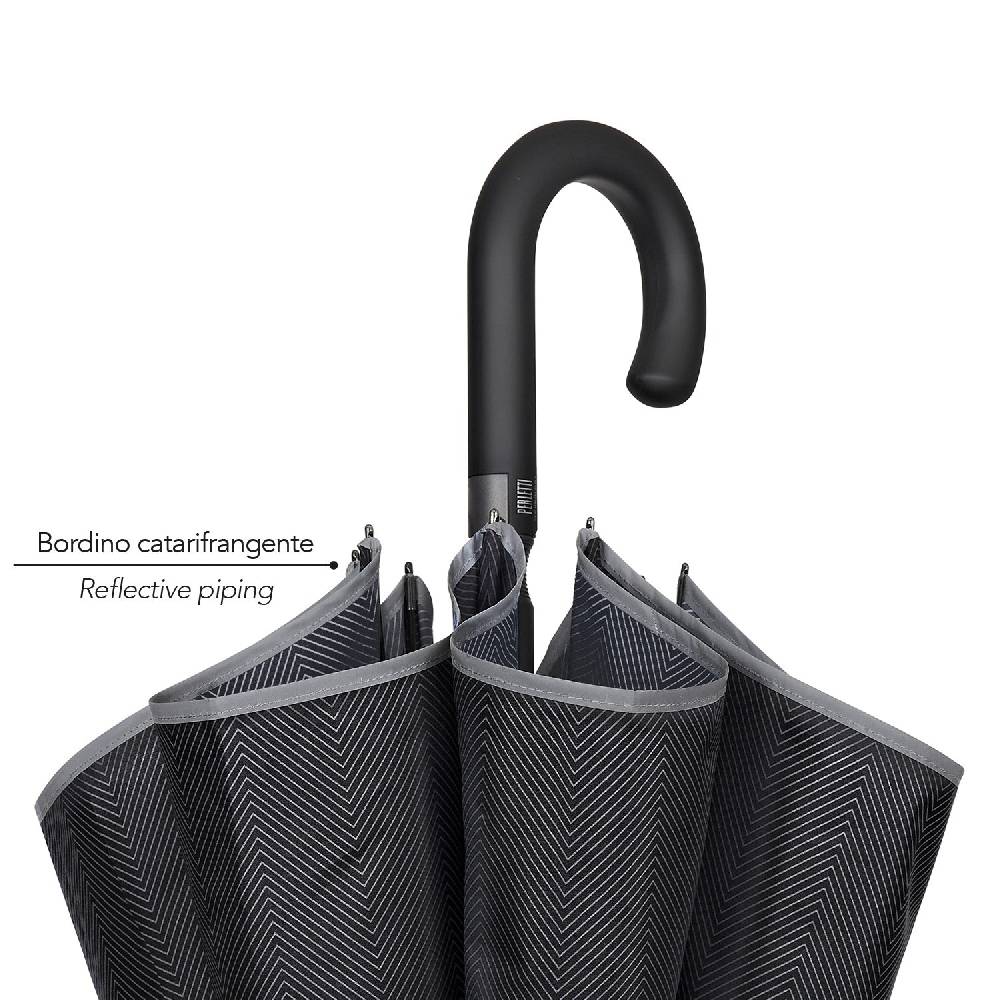 Perletti Ombrello Nero Bordo Catarifrangente Travel Shopping Online