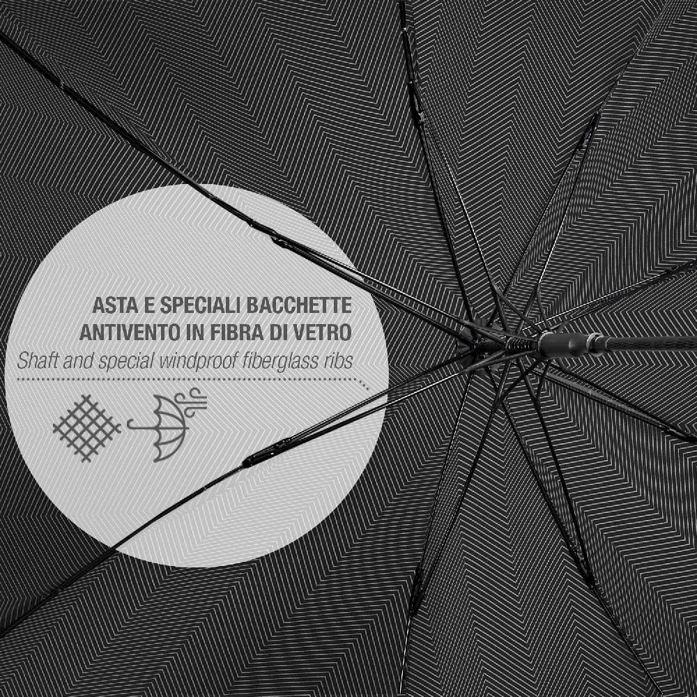 Perletti Ombrello Nero Bordo Catarifrangente Travel Shopping Online