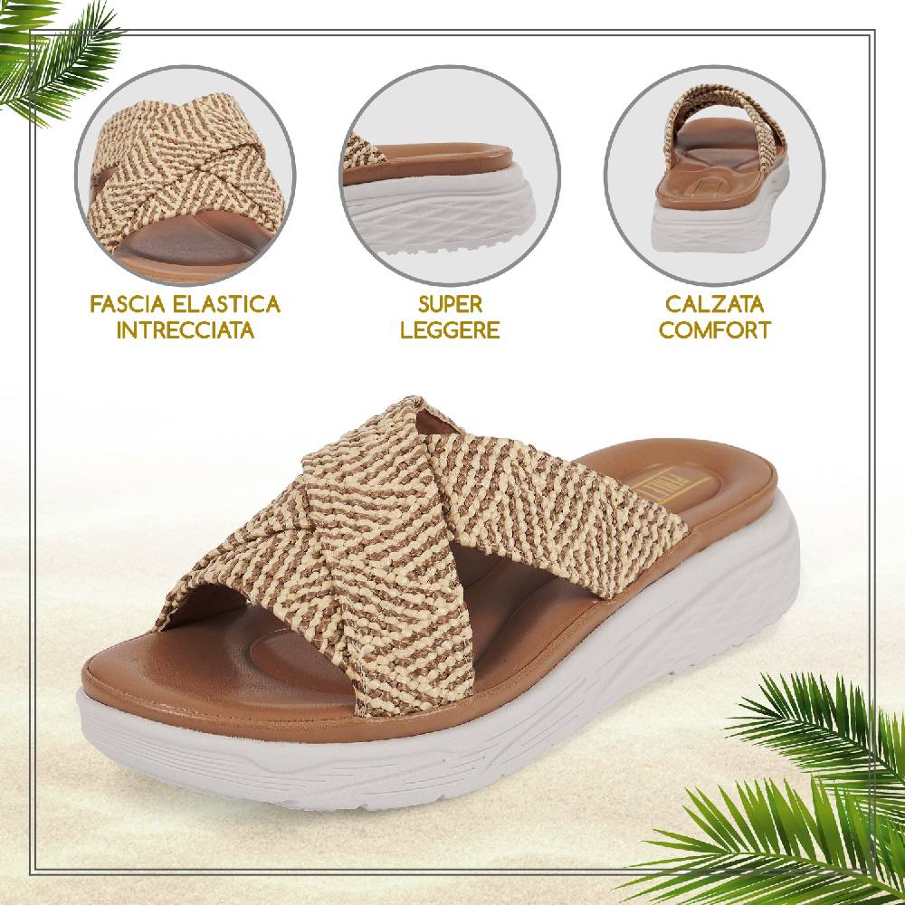 Perletti Ciabatte con Fascia Texture Saldi