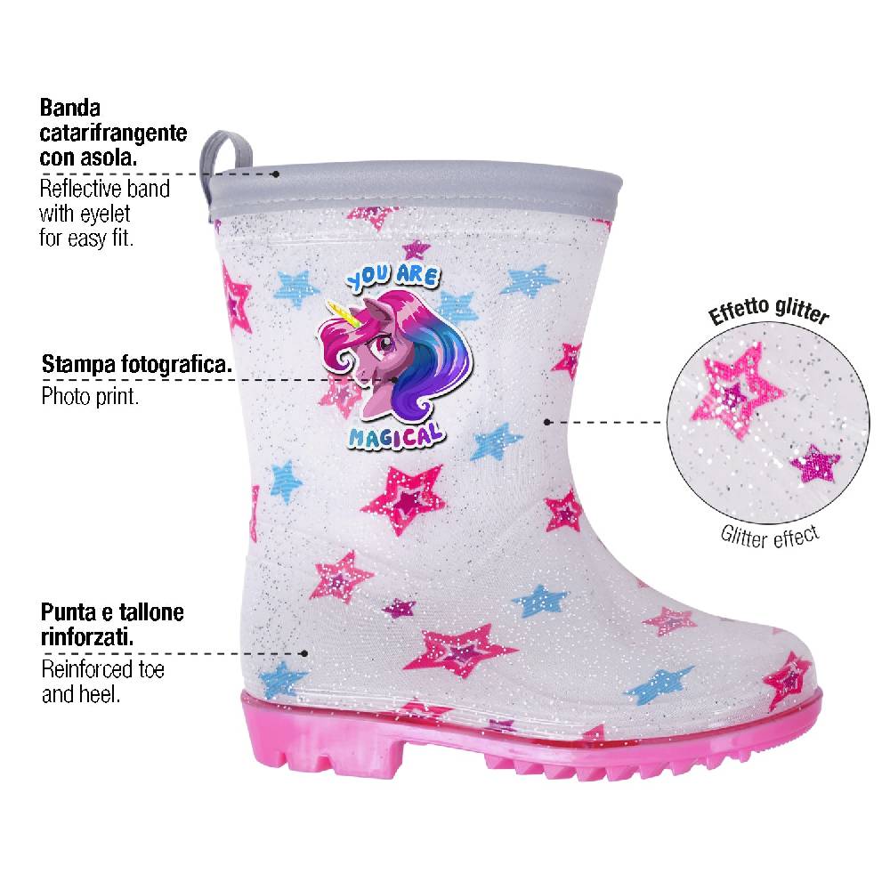 Perletti Stivaletti Unicorno Glitter Soddisfazione Garantita