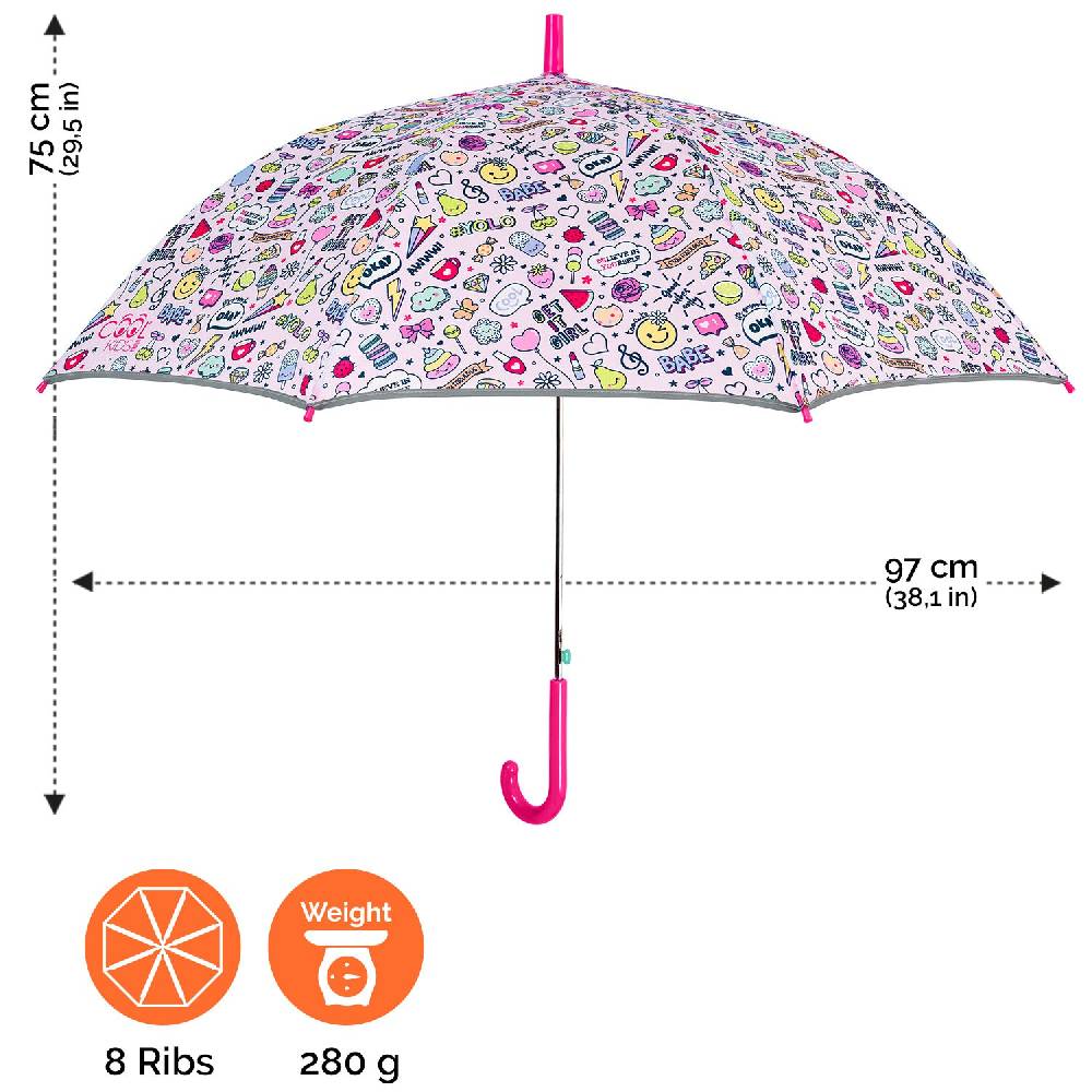 Perletti Ombrello Stickers Bambina Automatico Promozione Limitata