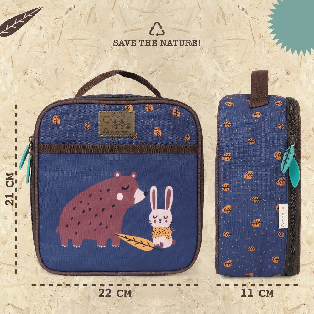 Perletti Borsa Pranzo con Orso e Coniglio Presa