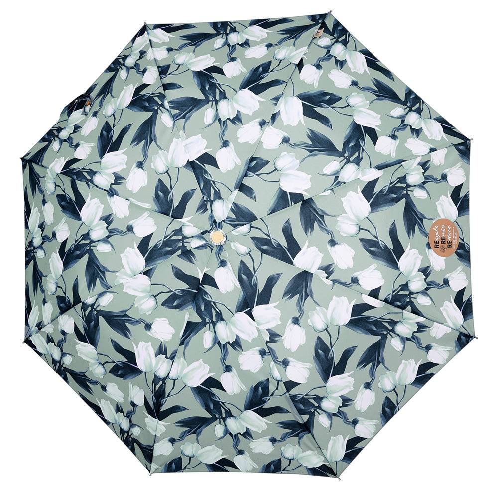 Perletti Ombrello Green Pieghevole Tulipani In Linea