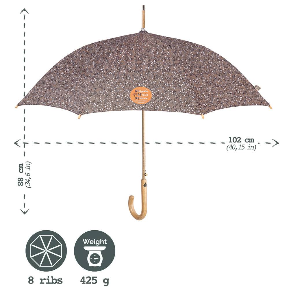 Perletti Ombrello Green Lungo con Foglie Spedizione Gratuita