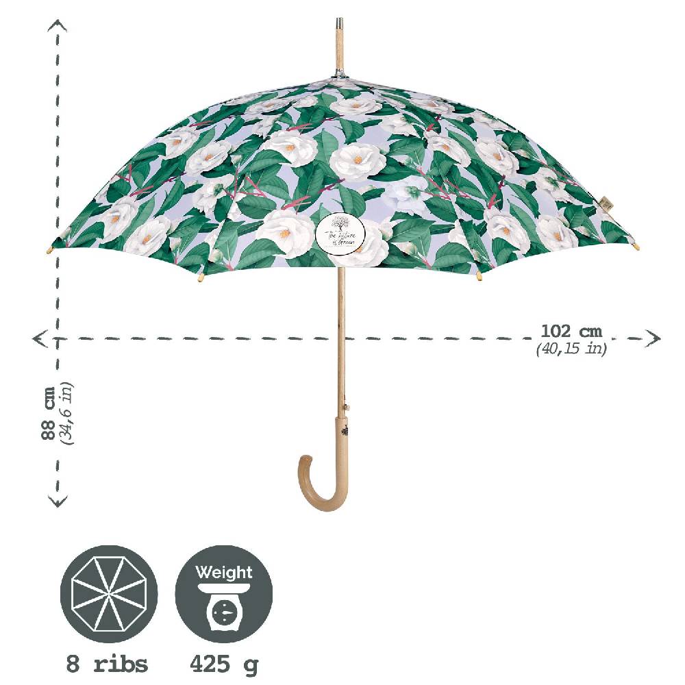 Perletti Ombrello Green Lungo Camelie Negozio