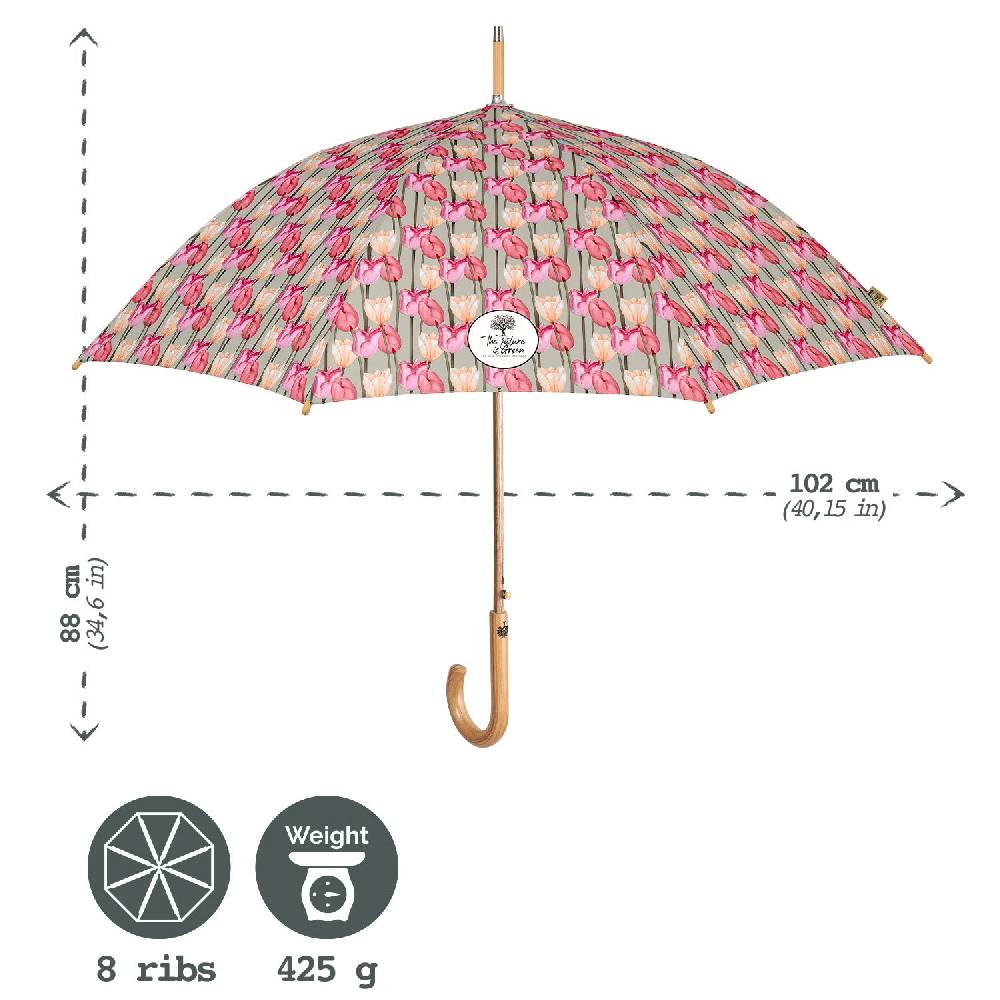 Perletti Ombrello Green Lungo Tulipani Rosa Negozi Online