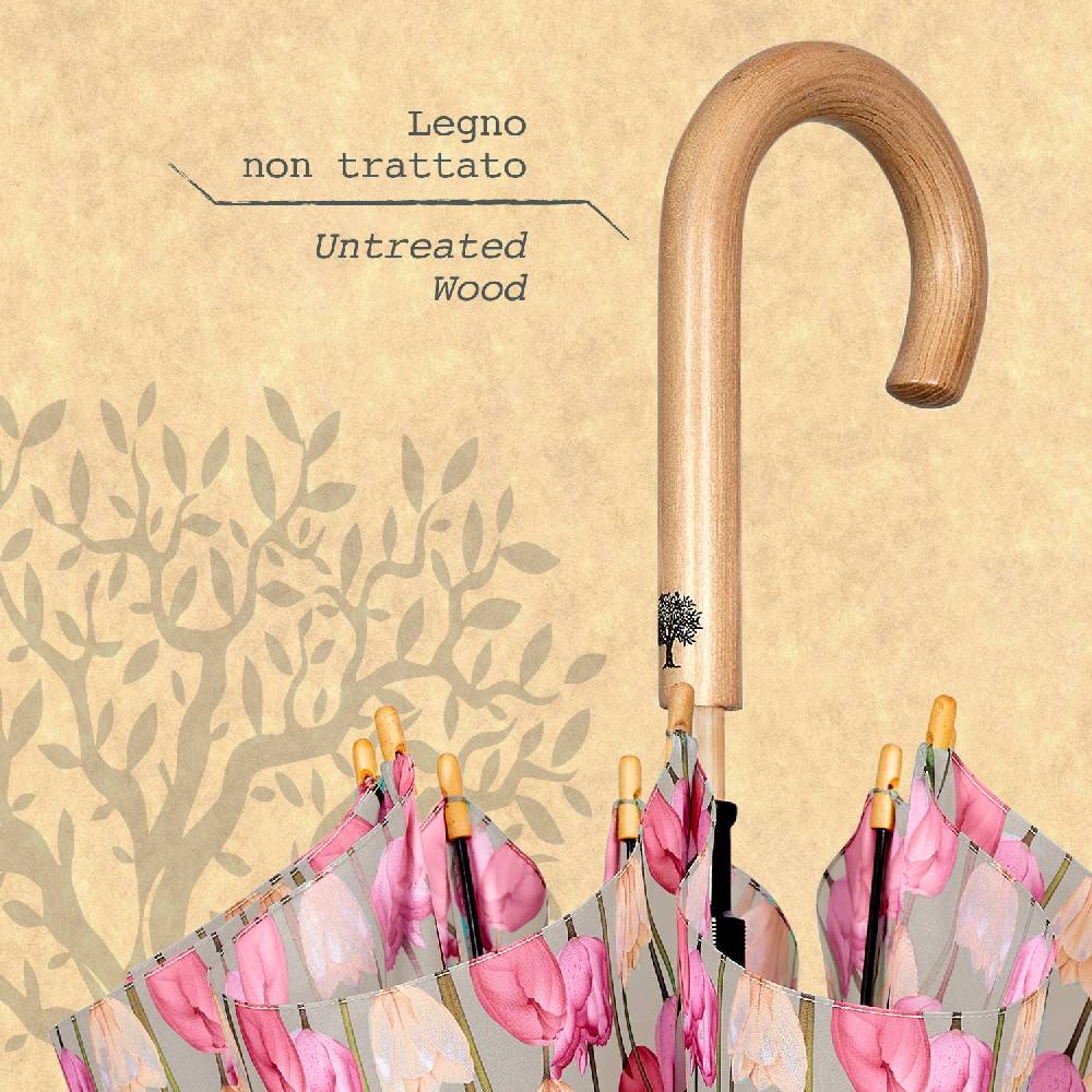 Perletti Ombrello Green Lungo Tulipani Rosa Negozi Online