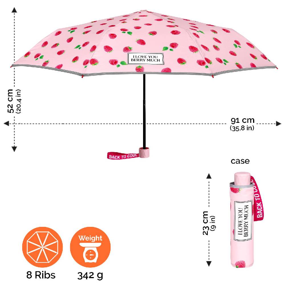 Perletti Ombrello Mini Lamponi Fino Al -60%