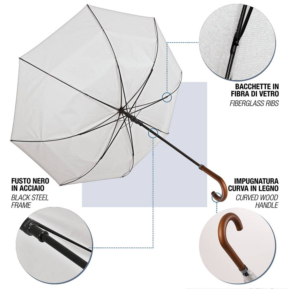 Perletti Ombrello Sposa Bianco Manico Legno Sconto