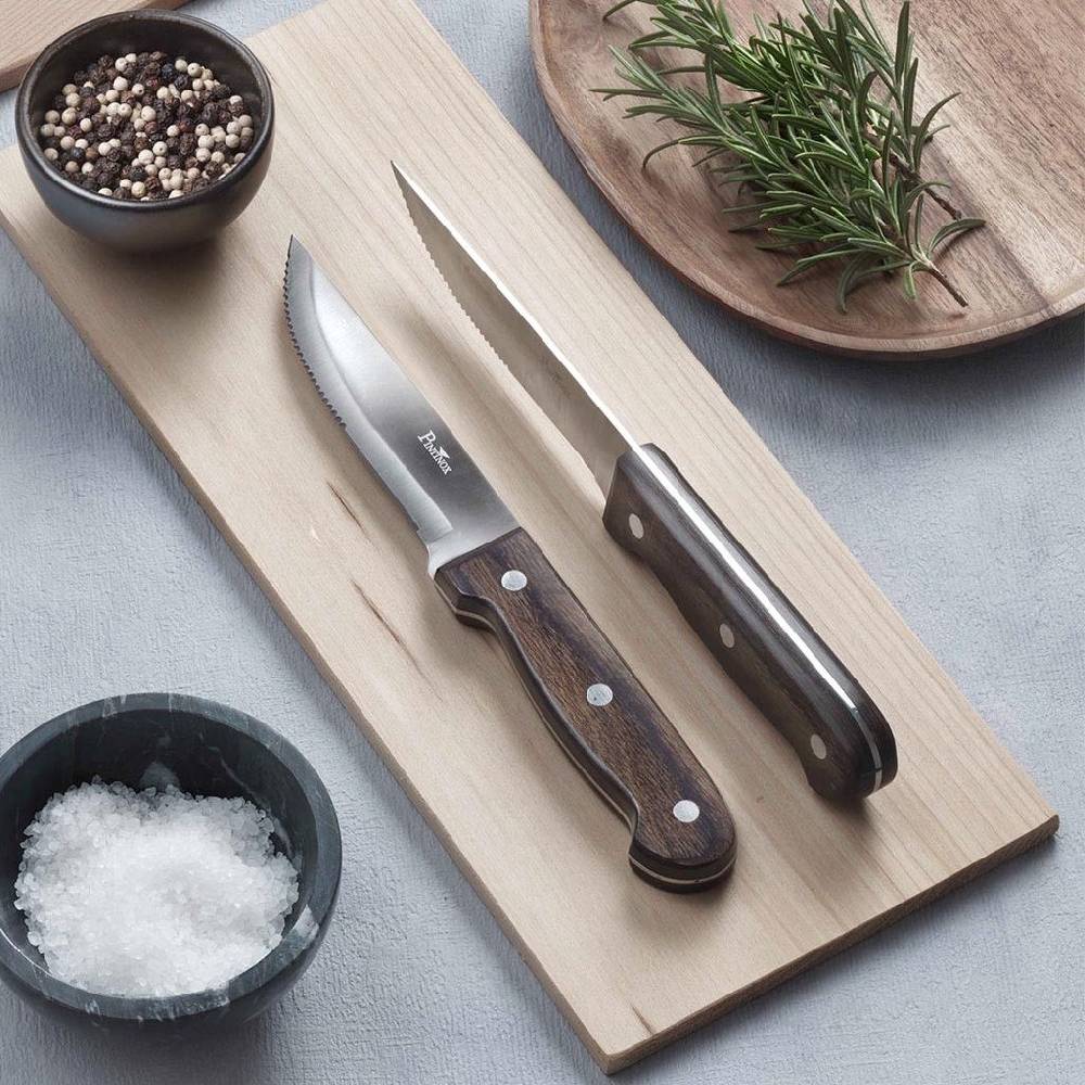 Pintinox P WOOD » 4 Coltelli da carne dimensione big Qualità