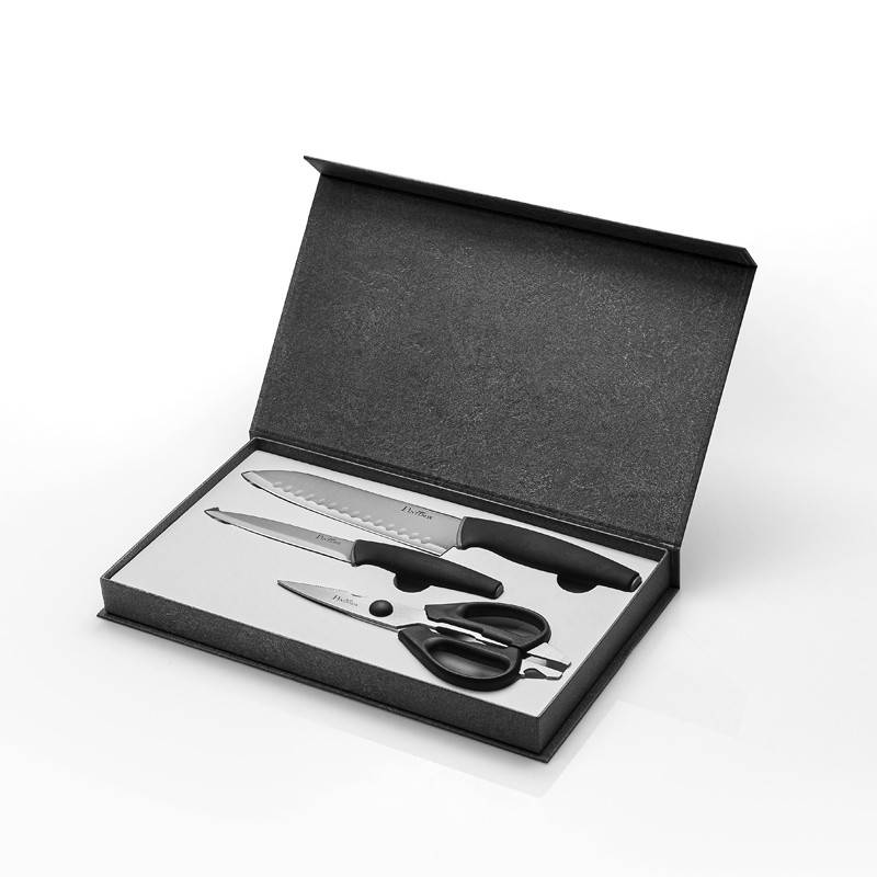 Pintinox Virtuoso Set coltelli » set coltelli 3 pezzi Coltello Santoku Coltello multiuso Forbici da cucina Promozione
