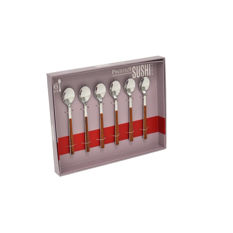Pintinox Sushi Moka » Cucchiaini con manico mogano Pezzi Unici