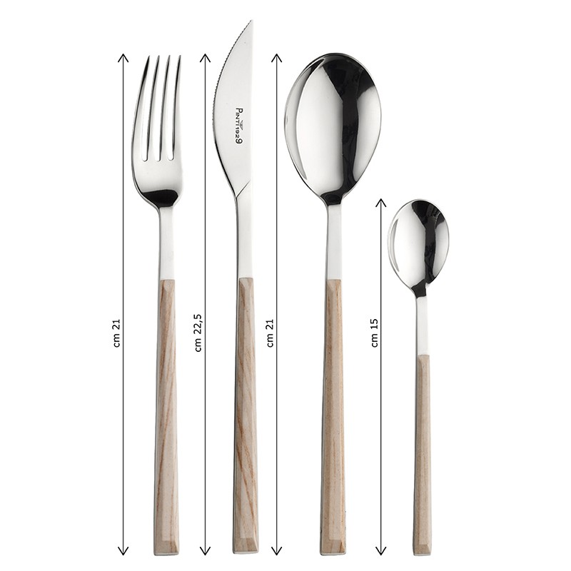 Pintinox Sushi Queen » Set 24 posate da tavola in acciaio lucido con manico betulla Shopping Online