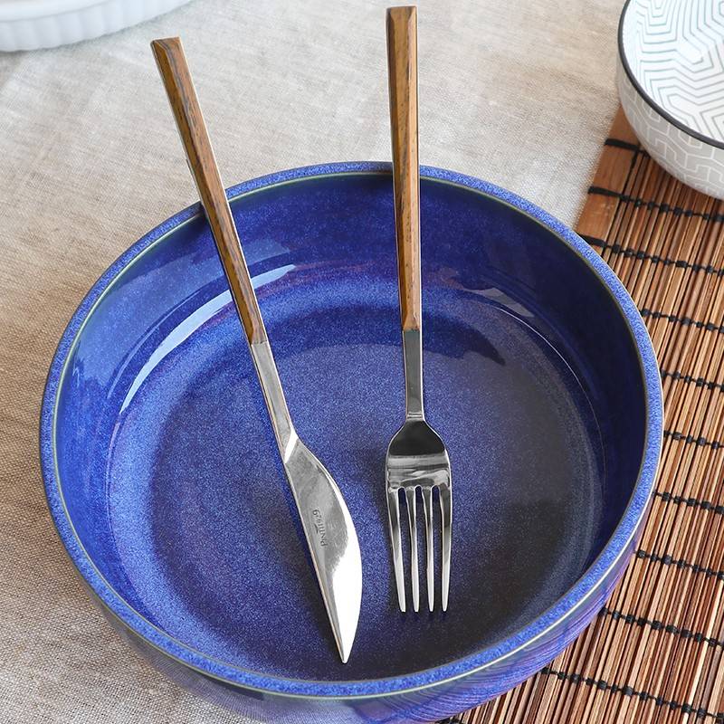 Pintinox Sushi Queen » set 24 posate da tavola in acciaio lucido con manico teak Sottocosto