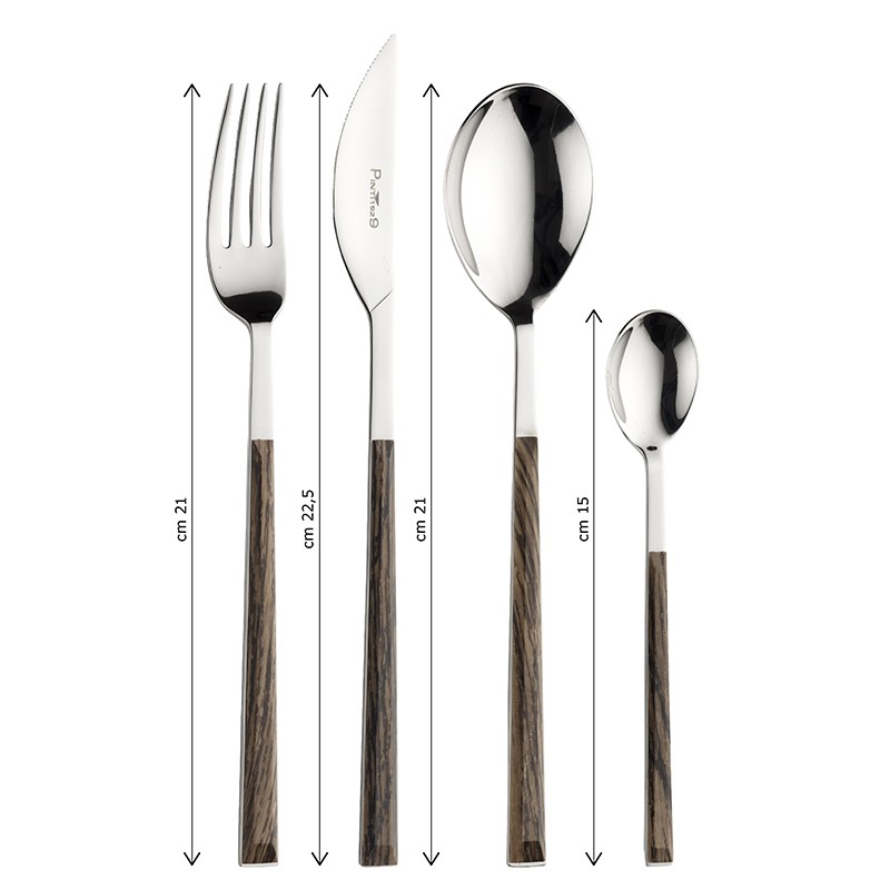 Pintinox Sushi Queen » set 24 posate da tavola in acciaio lucido con manico wenge Convenienza