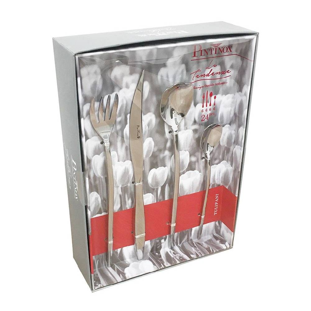 Pintinox Tulipani » Set 24 pz Posate da tavola in acciaio Saldi