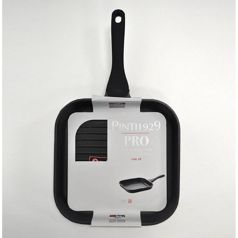 Pintinox PRO » Bistecchiera con grill 28x28 cm in alluminio con rivestimento interno antiaderente Saldi Di Fabbrica