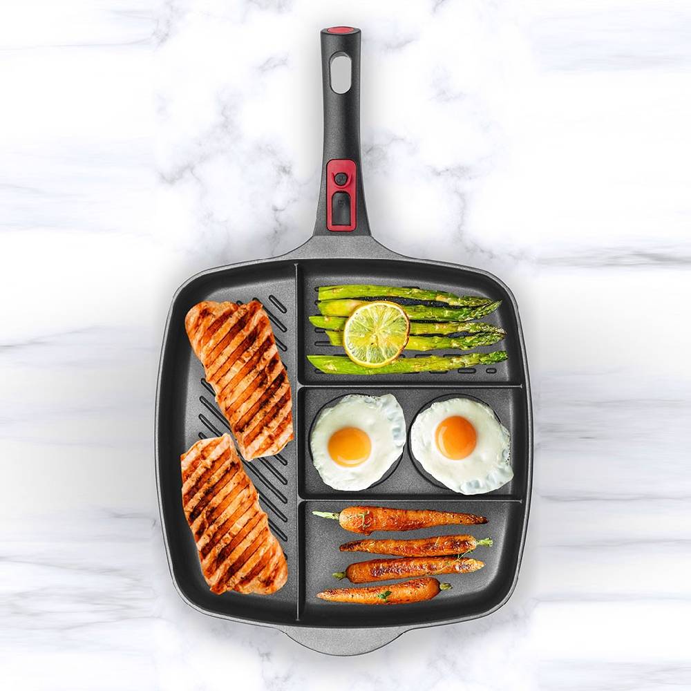 Pintinox PRO » Multipan con manico staccabile 32x32 cm in alluminio con rivestimento interno antiaderente Moda