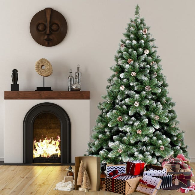 Leroymerlin Albero di Natale con Pigne e Punte Innevate ACQUAVERDE (Altezza 210 cm 1298 Rami) Novità