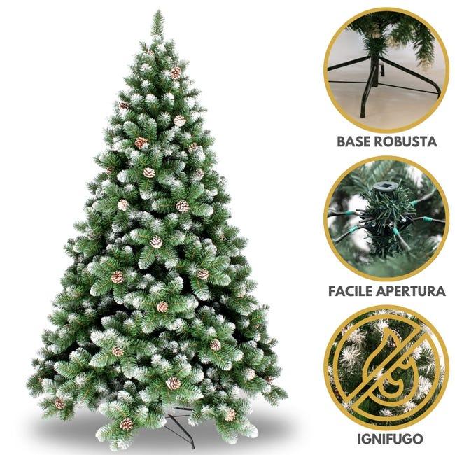 Leroymerlin Albero di Natale con Pigne e Punte Innevate ACQUAVERDE (Altezza 210 cm 1298 Rami) Novità
