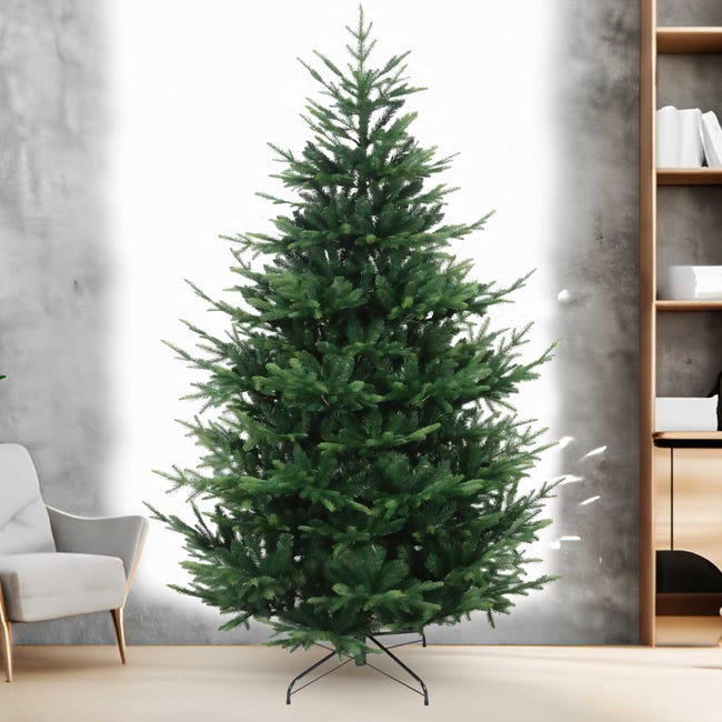 Leroymerlin Rockefeller - Albero di Natale effetto realistico in PE e PVC ø157x240H 3423 rami Promozione