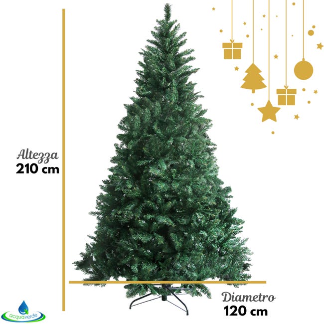 Leroymerlin Albero di Natale Artificiale Folto e Realistico Rami con Apertura ad Ombrello Ignifugo In PVC con Base in Metallo (Altezza 210 cm 1780 Rami) Negozi Online