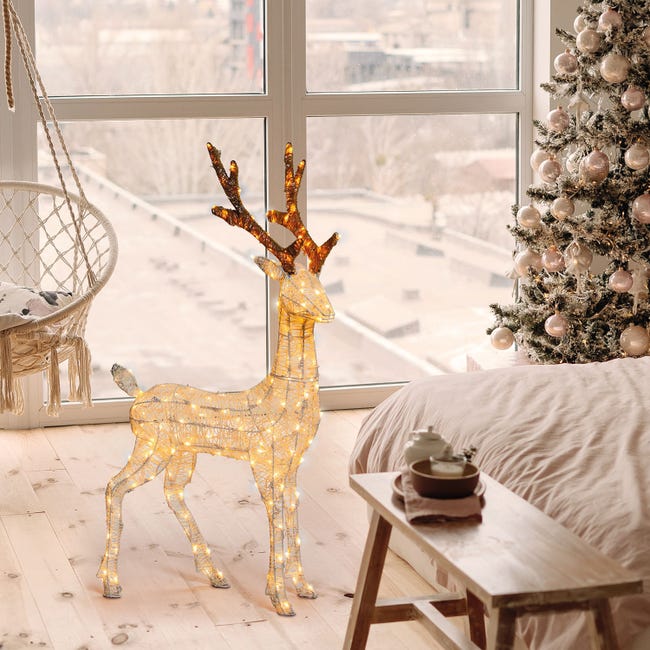 Leroymerlin Renna 3D 200 lampadine bianco caldo H 105 cm Acquista Ora