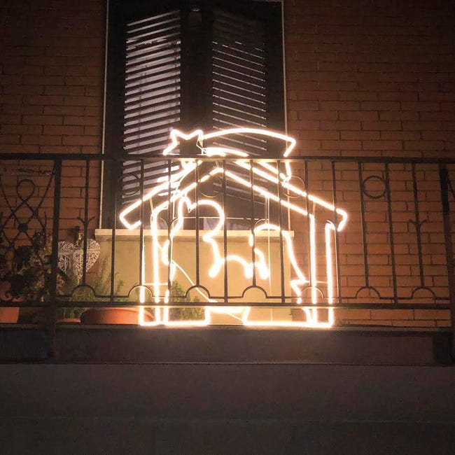 Leroymerlin Figura natalizia Presepe luminoso 1320 lampadine bianco caldo H 115 cm Novità