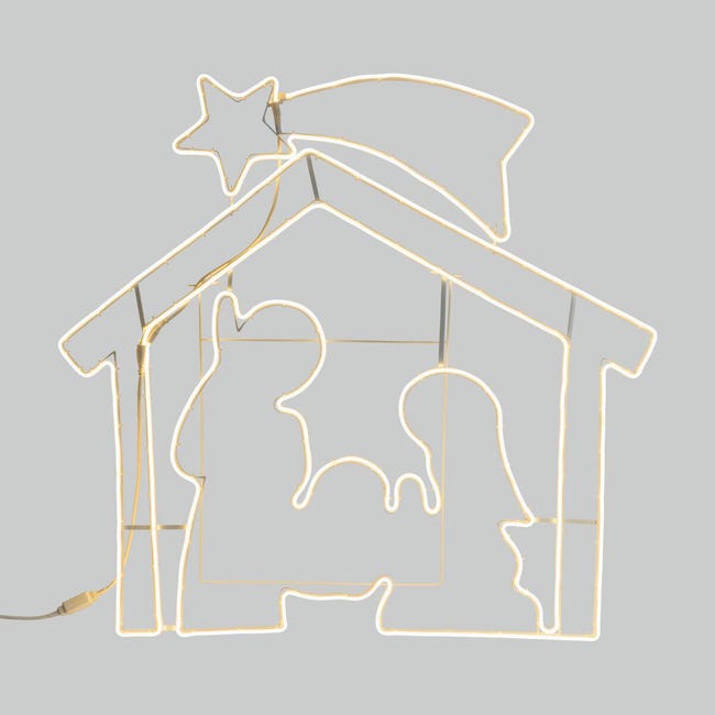 Leroymerlin Figura natalizia Presepe luminoso 1320 lampadine bianco caldo H 115 cm Novità