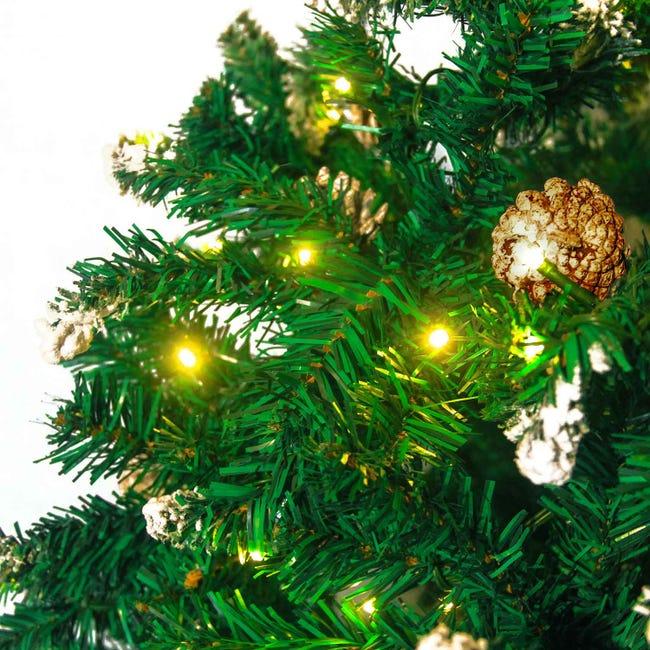 Leroymerlin Comet - Albero di Natale con luci LED e pigne ø110 x 210H 1200 rami e 60 pigne Offerta