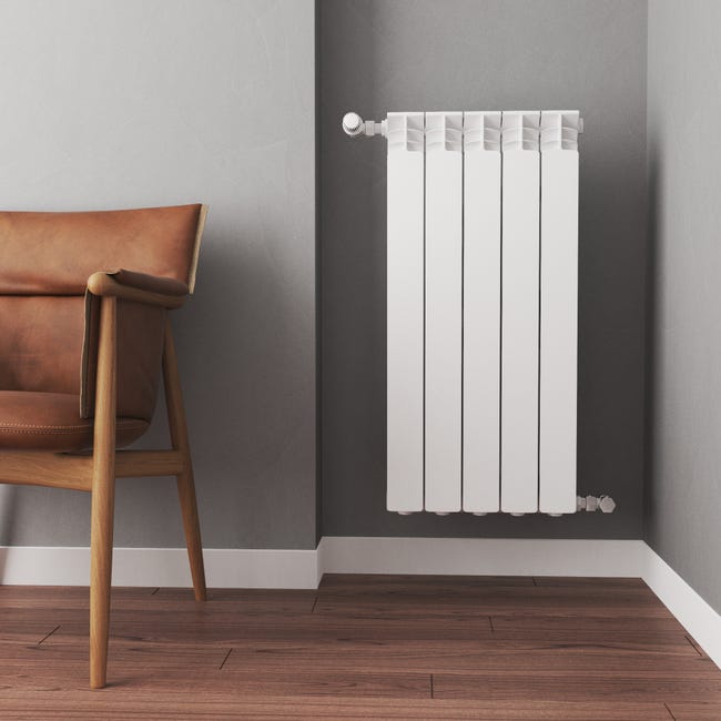 Leroymerlin Radiatore acqua calda EQUATION ALURAD in alluminio 5 elementi interasse 800 mm bianco Saldi