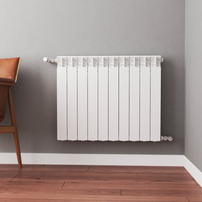 Leroymerlin Radiatore acqua calda EQUATION ALURAD in alluminio 10 elementi interasse 600 mm bianco Moda