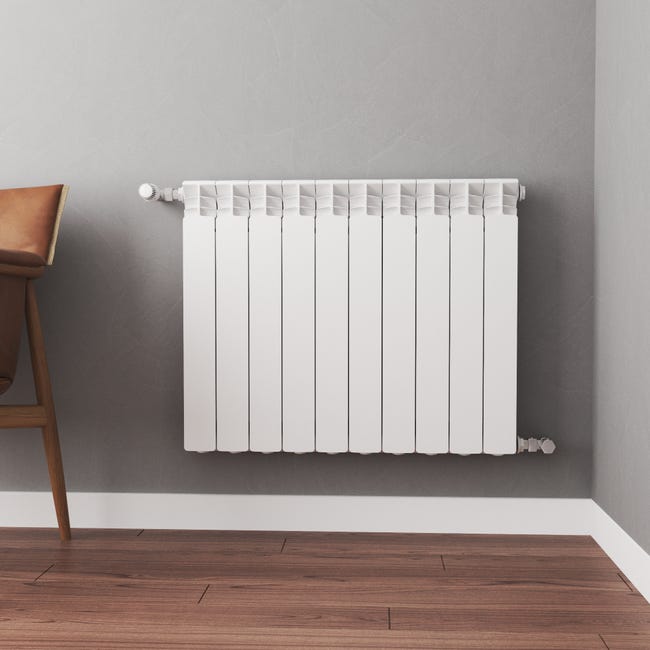 Leroymerlin Radiatore acqua calda EQUATION ALURAD in alluminio 10 elementi interasse 600 mm bianco Moda