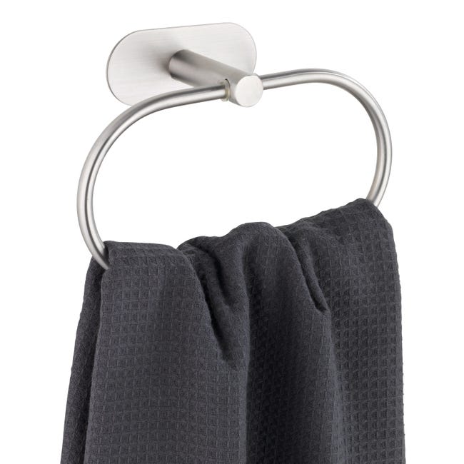 Leroymerlin Porta salviette ad anello Orea Matt cromo spazzolato L 20.5 cm Nuova