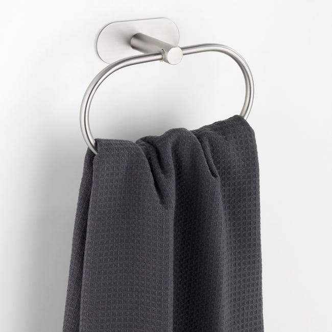 Leroymerlin Porta salviette ad anello Orea Matt cromo spazzolato L 20.5 cm Nuova