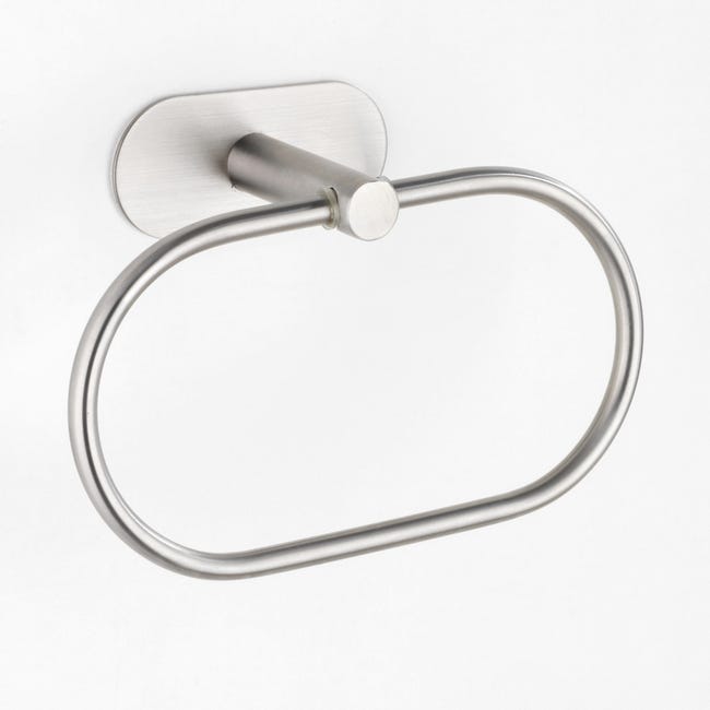 Leroymerlin Porta salviette ad anello Orea Matt cromo spazzolato L 20.5 cm Nuova