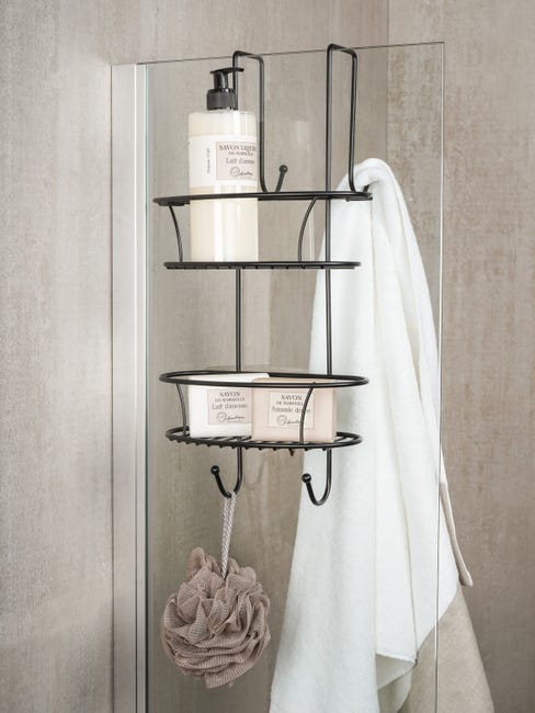 Leroymerlin Organizer per doccia per porta doccia Spider black nero opaco 2025