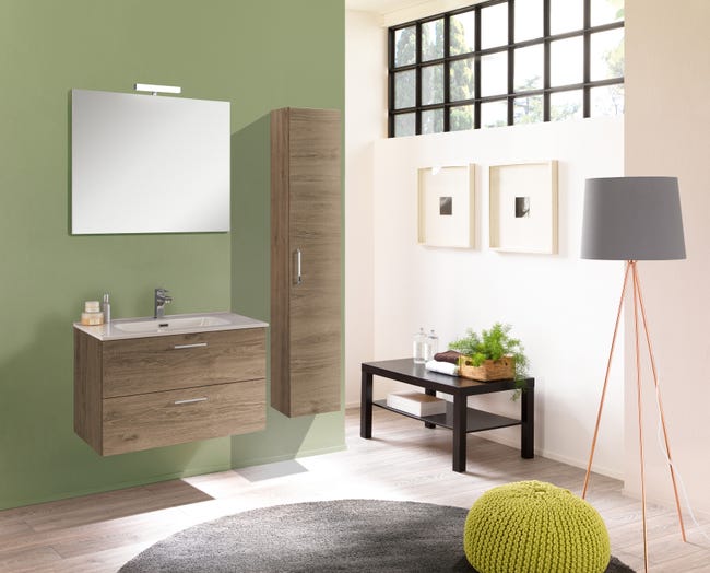 Leroymerlin Colonna per mobile bagno Noa 1 anta P 27 x L 30 x H 160 cm rovere nabucco Consegna Veloce