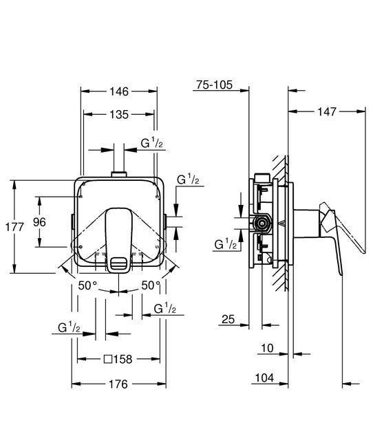 Leroymerlin Rubinetto per doccia ad incasso miscelatore monocomando Clova Pulse cromo lucido GROHE Prezzo Ridotto