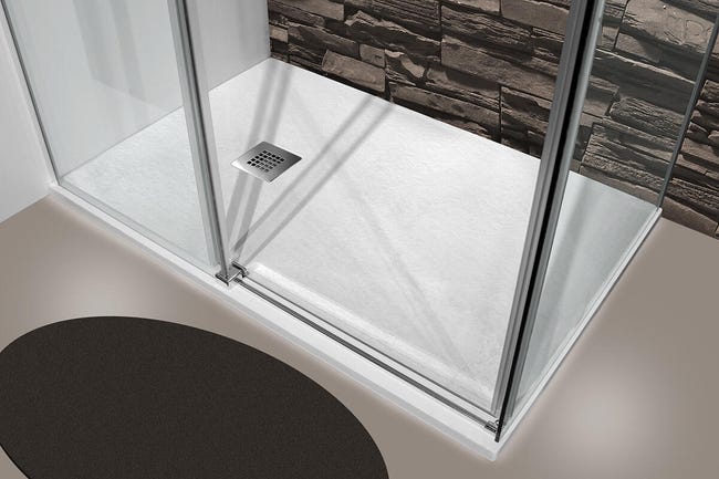 Leroymerlin Piatto doccia in resina effetto pietra L 120 x L 70 cm bianco Sottocosto