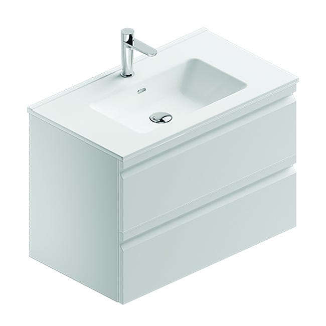 Leroymerlin Mobile sottolavabo e lavabo Pull bianco opaco in mdf L 80 x H 56 x P 46 cm 2 cassetti Vendita Economica