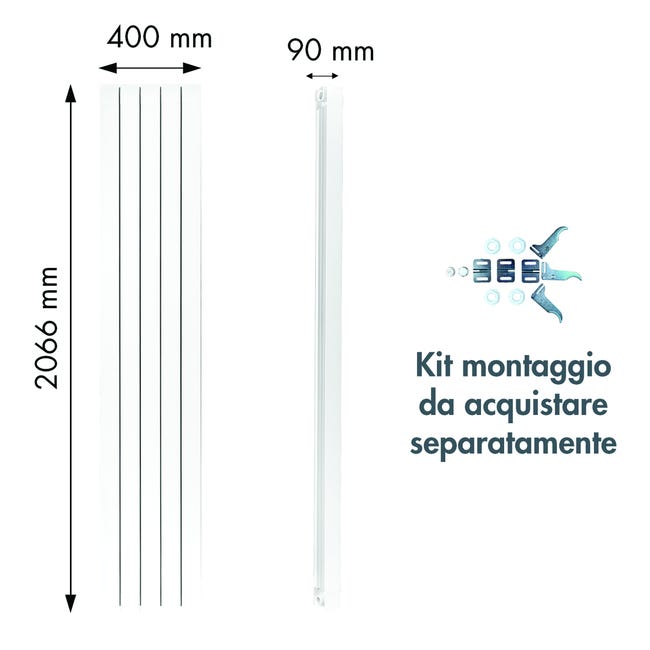 Leroymerlin Radiatore acqua calda PRODIGE SUPERIOR in alluminio 5 elementi interasse 2000 mm bianco Promozione