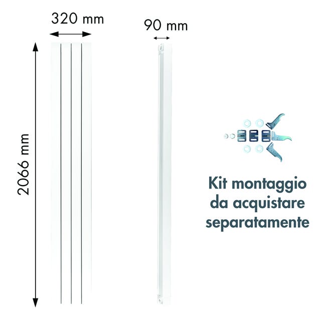 Leroymerlin Radiatore acqua calda PRODIGE SUPERIOR in alluminio 4 elementi interasse 2000 mm bianco Saldi Di Fabbrica