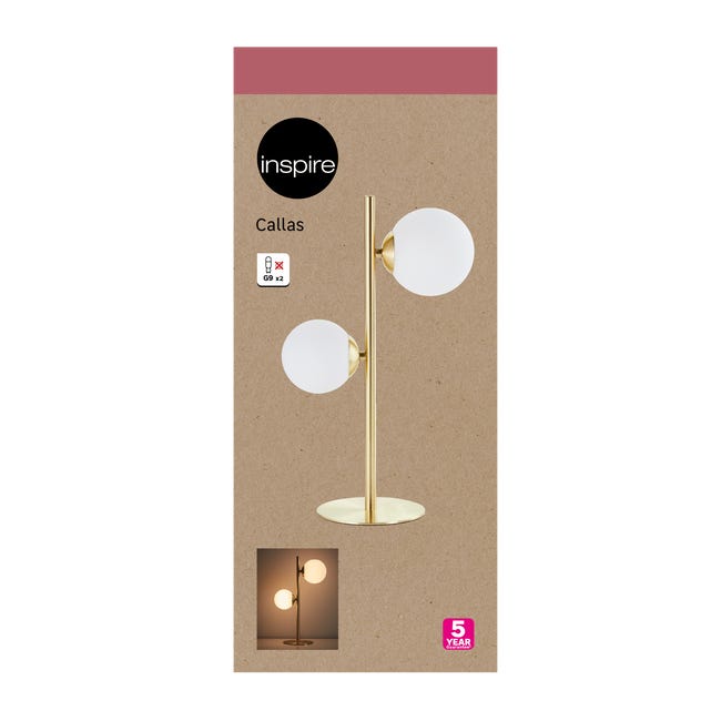 Leroymerlin Lampada da tavolo glamour Callas 2xG9 INSPIRE Spedizione Gratuita