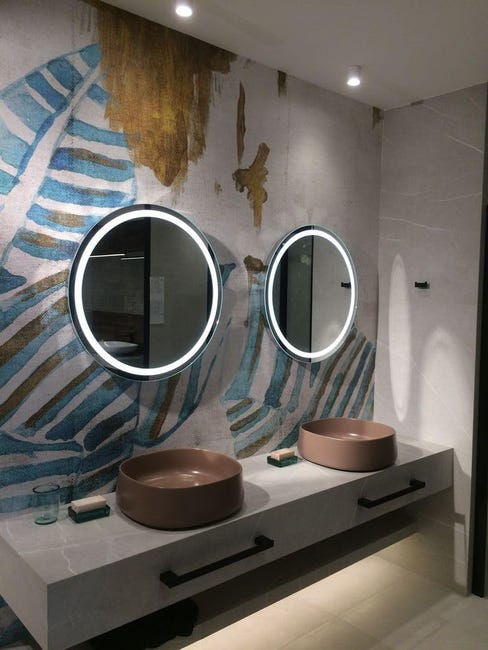 Leroymerlin STYLE GLASS Specchio Bagno Tondo VENERE Diamentro 60 cm Made in Italy Specchio Parete Retroilluminato a Led Prezzo basso