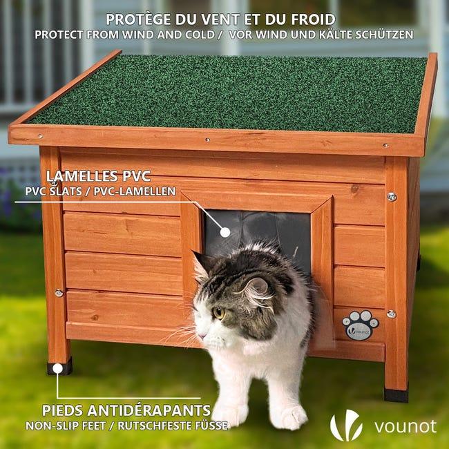 Leroymerlin Casetta per Gatti in Legno con Finestra e Porta Cuccia Casa per Gatti 57x45x43cm Negozio