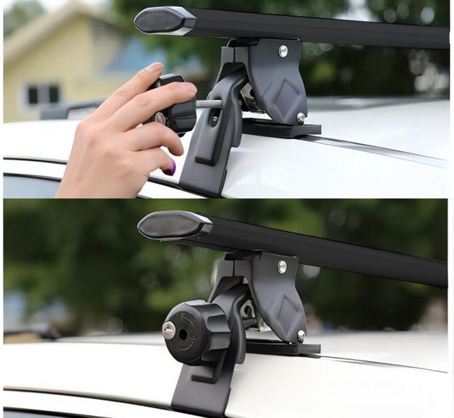 Leroymerlin Rebeca Shop® Barre Da Tetto Portapacchi Universali Con Serratura Antifurto Nero Adatte Per Auto Con Tetto Liscio Senza Barre Longitudinali 130cm In Saldo